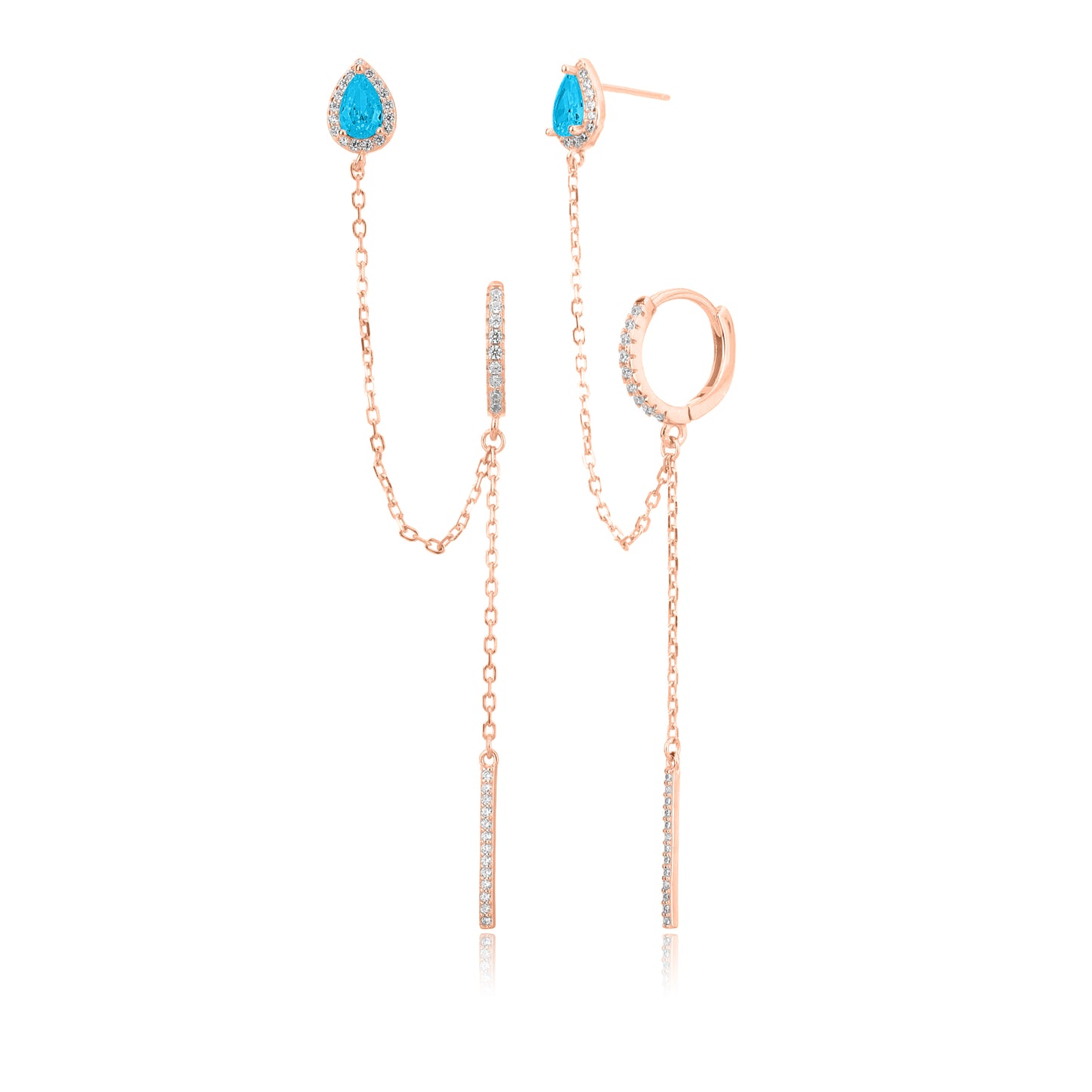 עגילים נופלים יהלומים