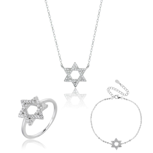 SI052 סט מגן דוד סט תכשיטים לאישה